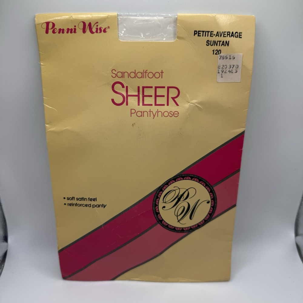 Vintage‎ 60S Penni Wise Petite Average Suntan Nylon Pantyhose Sandalfoot Sheer